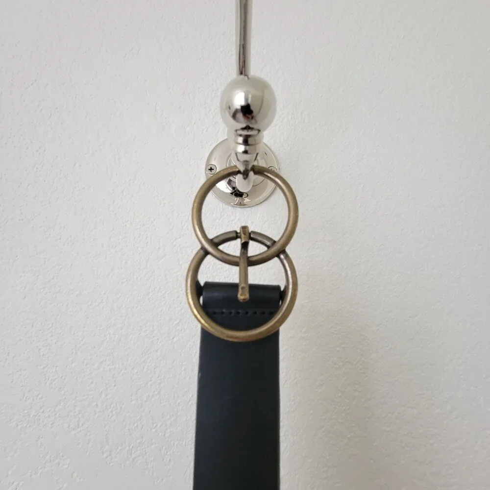 GAP Double Ring Leather Belt Black Small - Picture 2 of 5